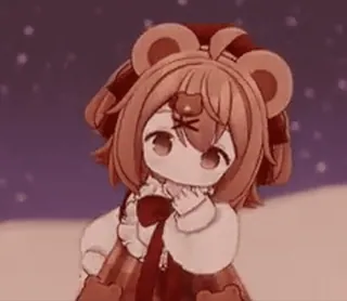 🐻 Anime, Schattig, Beer, Winter, Sneeuw telegram sticker