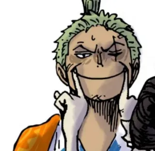 🙂 Zoro One Piece Anime, Manga, Roronoa Zoro, One Piece, Aufkleber, lustiges Gesicht telegram sticker