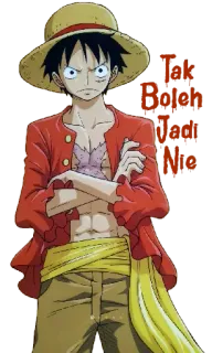 😒 Monkey D. Luffy One Piece Hai Burden Zanu No อนิเมะ, วันพีซ, ลูฟี่, การ์ตูน, โจรสลัด telegram sticker