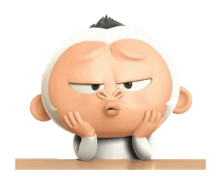 😙 monkey, cartoon, cute, animal, illustration, sticker whatsapp sticker