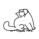 🙄 mèo, hoạt hình, hài hước, động vật, nhãn dán telegram sticker