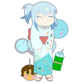 😁 Anime, Yukata, Lindo, Festival de verano, Kawaii, Chica whatsapp sticker