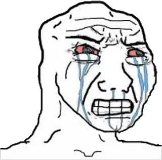 😦 crying, sad, wojak, meme, upset, distressed telegram sticker