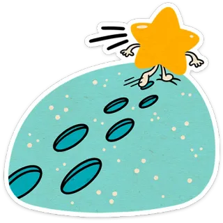 ⭐️ Bintang, Blob, Kartun, Stiker, Berjalan telegram sticker