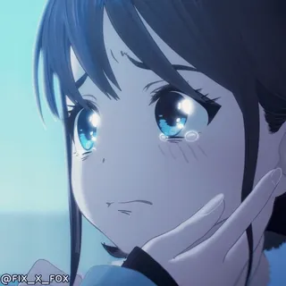๐ญ Hina Amano Weathering with You @VIK_M_FOX anime, crying, sadness, tears, emotional, weathering with you, hina amano, kawaii whatsapp sticker