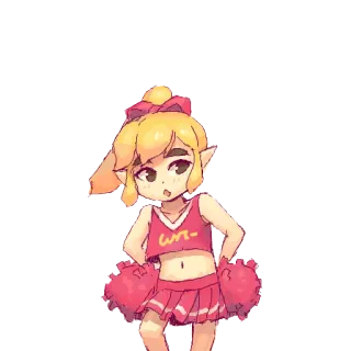 😊 wn- Cheerleader, Anime, Dessin animé, Rose, Fille, Sport, Mignon, Cheerleading whatsapp sticker