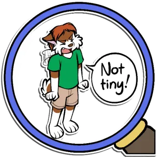 🔍 Not tiny! Фурри, Животное, Мультфильм, Иллюстрация, Комикс, Речевой пузырь telegram sticker