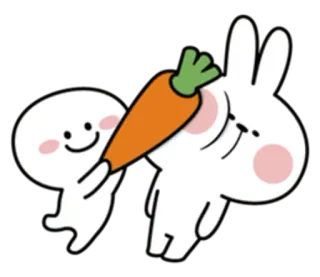 😤 cartoon, konijn, wortel, schattig, konijntje, kawaii telegram sticker