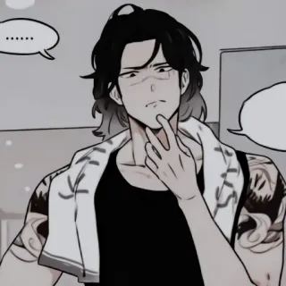 🩹 ...... mężczyzna, myślący, postać, kreskówka, ilustracja telegram sticker