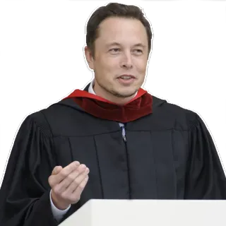 😊 Elon Musk Elon Musk, graduation, ceremony, entrepreneur, business telegram sticker