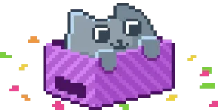😊 кот, коробка, пиксель арт, милый, животное, котёнок telegram sticker