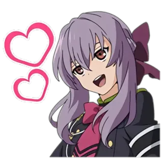 💜 anime, cartoon, personage, meisje, hartjes whatsapp sticker