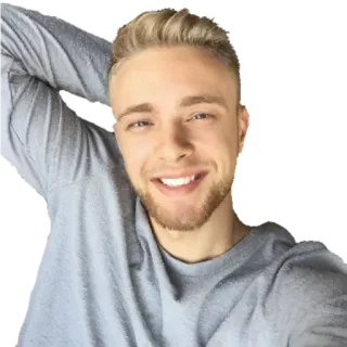 😲 uomo, ritratto, persona, sorriso, biondo, felice telegram sticker