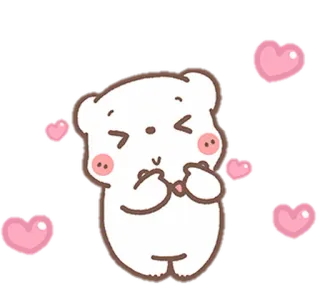 🧺 bear, cute, cartoon, kawaii, love, heart, animal whatsapp sticker