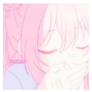 🛏 Pinkdare Anime, Dziewczyna, Różowy, Słodki, Manga, Estetyczny whatsapp sticker