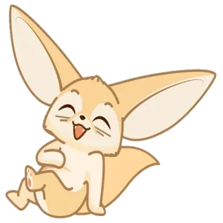 🦊 feneco, animal, raposa do deserto, fofo, desenho animado telegram sticker