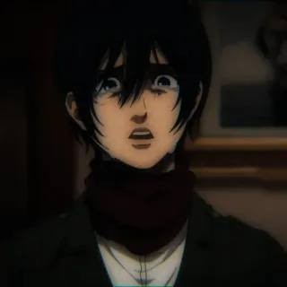 💡 Mikasa Ackerman Attack on Titan Anime, Attack on Titan, Mikasa Ackerman, Sedih, Menangis, Emosional, Manga telegram sticker