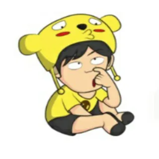 🕴 мультфильм, персонаж, иллюстрация, милый, мальчик, желтый telegram sticker