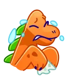 😢 恐竜, 漫画, 悲しい, 泣く, 涙, オレンジ telegram sticker
