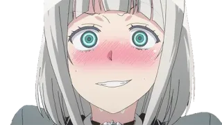 😍 anime, personaje, chica, emocionada, sonrojada, dibujos animados telegram sticker