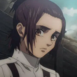 💣 Gabi Braun Attack on Titan Anime, Gabi Braun, Ataque dos Titãs, Triste, Sério, Mangá telegram sticker