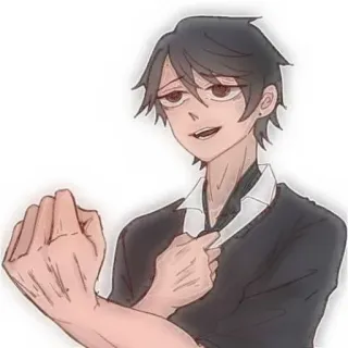 🐾 Anime, Offensief, Gebaar, Personage, Jongen, Man, Boos whatsapp sticker