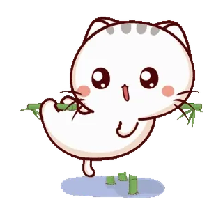 😃 gato, fofo, kawaii, desenho animado, animal, adesivo whatsapp sticker
