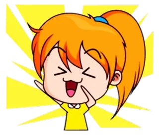 💃 Cartone animato, Anime, Ragazza, Felice, Eccitato, Allegro telegram sticker