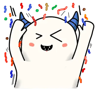 👏 celebration, confetti, monster, cute, fun, cartoon telegram sticker