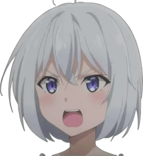 😺 Anime, Frau, Mädchen, Charakter, Wütend, Gesicht telegram sticker