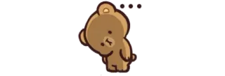😔 ... orso, domanda, carino, pensieroso telegram sticker