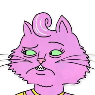 😟 Princess Carolyn BoJack Horseman мультфильм, кот, розовый, телешоу, Конь БоДжек telegram sticker
