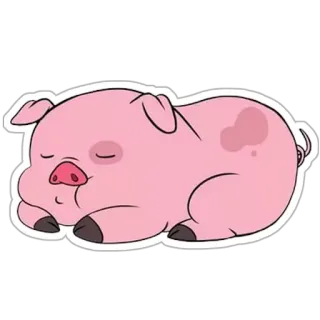 😴 Waddles Gravity Falls pig, sleeping, cartoon, animal, pink, waddles, gravity falls telegram sticker