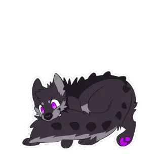 🐶 animal, canino, fofo, olhos roxos, chibi, adesivo, desenho animado telegram sticker