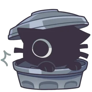 🫥 고양이, 쓰레기, 애완 동물, 동물, 쓰레기 telegram sticker