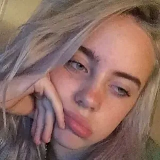 💧 Billie Eilish นักร้อง, คนดัง, ภาพเหมือน, ป๊อปสตาร์ telegram sticker
