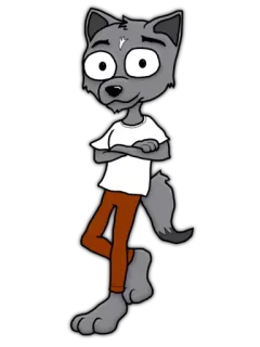 🤝 Tier, Wolf, Cartoon, Furry, Anthropomorph, Charakter telegram sticker