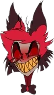 😡 Alastor Hazbin Hotel iblis, radio, jahat, senyum, merah telegram sticker