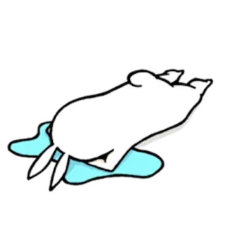 😢 animal, phoque, dessin animé, triste, pleurs, piscine whatsapp sticker