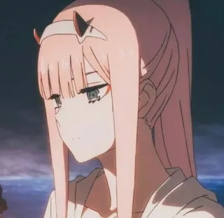 🌷 Zero Two Darling in the Franxx Anime, Desenho animado, Garota, Cabelo rosa, Fofo, Zero Two, Darling in the Franxx, Personagem telegram sticker