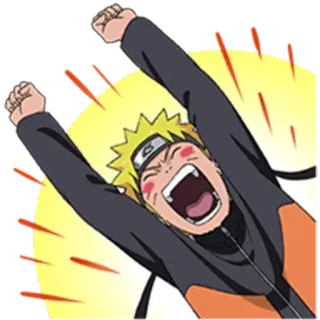 🤪 Naruto anime, cartoon, celebration, excited, shonen telegram sticker