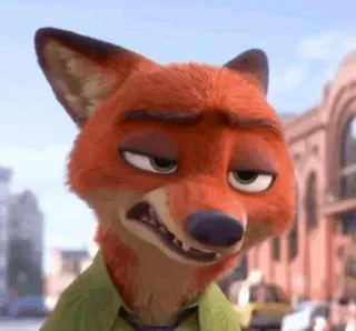📍 Nick Wilde Zootopia ニック・ワイルド, ズートピア, キツネ, アニメ, ディズニー, 動物, 表情 telegram sticker