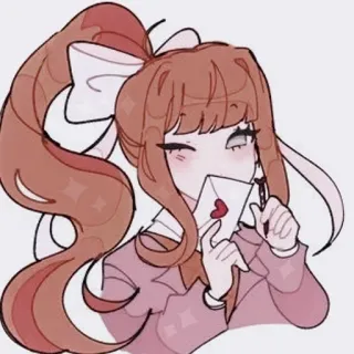 📄 Monika Doki Doki Literature Club! Anime, Fille, Mignon, Amour, Coeur telegram sticker
