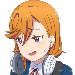 😅 @YZLab аниме, девушка, мультфильм, выражение whatsapp sticker