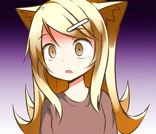 😱 动漫, 漫画, 猫耳, 卡通, 女孩, 剪贴画, 贴纸 whatsapp sticker