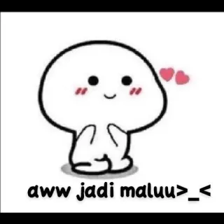 ❤️ aww jadi maluu>_< süß, Cartoon, entzückend, Herzen, erröten whatsapp sticker
