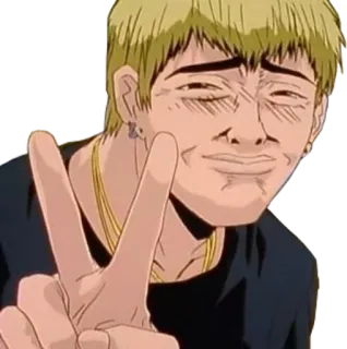 ✌ peace, anime, cartoon, man, character, gesture telegram sticker