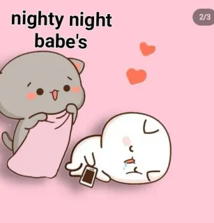 😴 nighty night babe's cute, cartoon, night, sleep, sweet dreams, goodnight whatsapp sticker