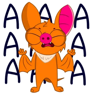 🤬 AAAA летучая мышь, мультфильм, милый, животное, летающий whatsapp sticker
