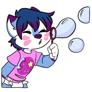 🧼 furry, animal, anthropomorphic, cartoon, bubbles telegram sticker